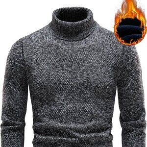 Grey Mens Thermal Turtleneck